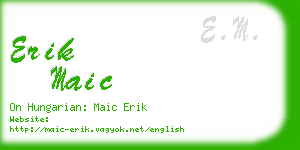 erik maic business card